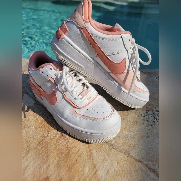 Nike Womens Air Force 1 Shadow In Washed Coral Size 8 - Picture 3 of 13